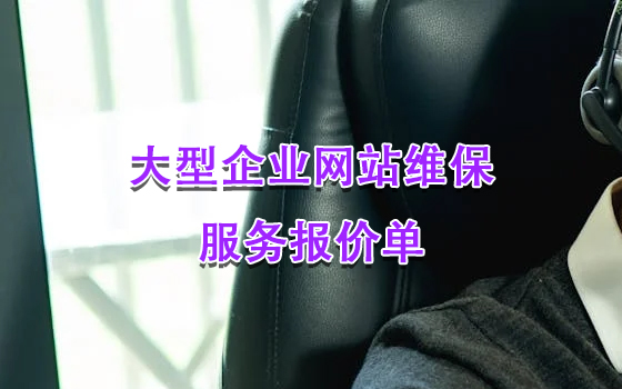 大型企业网站维保服务报价单