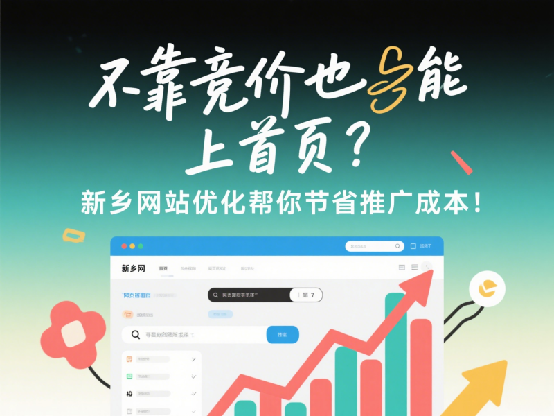 不靠竞价也能上首页？新乡网站优化帮你节省推广成本！